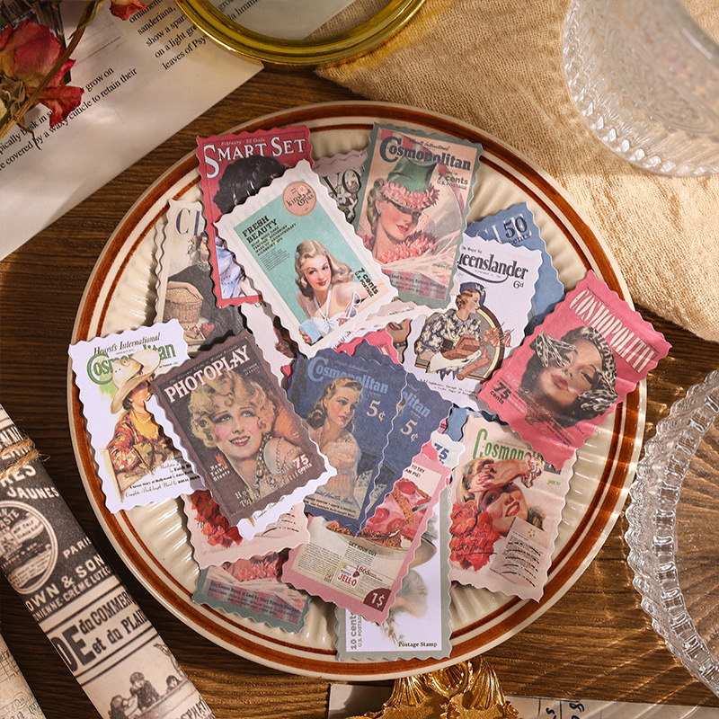 Nicho retro sello foto pegatina Diario cinta planta a base de hierbas de alta apariencia ins creativo diario se puede pegar