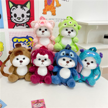 2025新款秋冬少女甜美卡通背包可爱小熊包包变身毛绒公仔JK双肩包