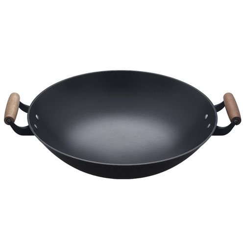 Concave induction cooker double-ear cast iron pot household gas stove round bottom hot pot pot non-stick pot Lu Chuan old-fashioned cast iron pot