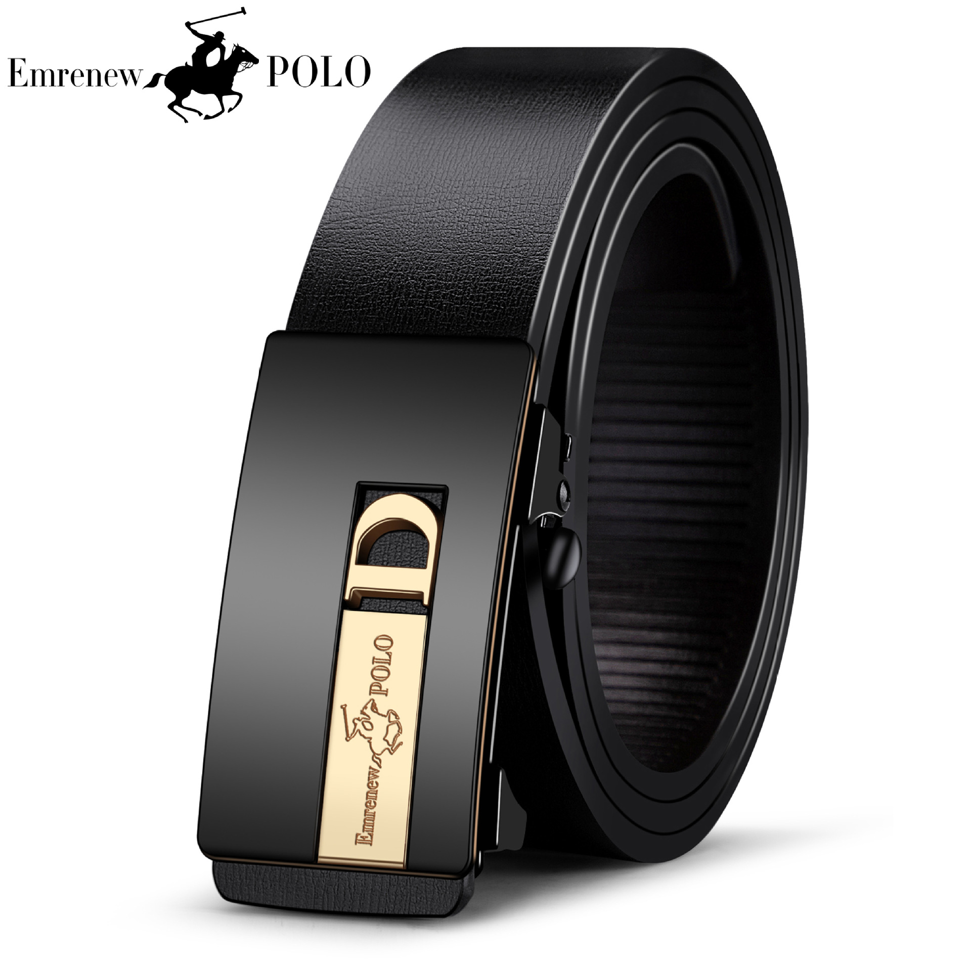 Anpripaul productos genuinos cinturón de cuero de los hombres hebilla automática correa de piel de vaca pura joven versátil pantalones Casuales