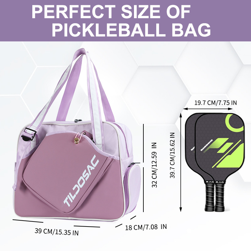 Pickleball Classy Pickleball Bag Outdoor Sports Multi-Functional Satchel Pickleball Bag Independent Shoe Compartment Racket Bag
