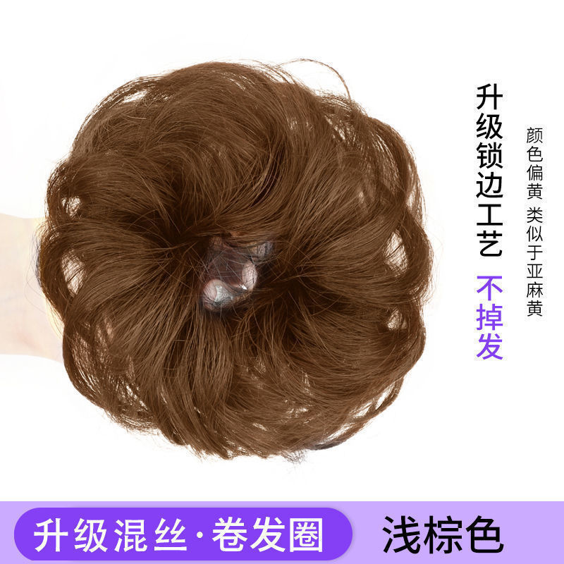 Peluca de las mujeres tocado corto Pelo Rizado bolsa Cola de Caballo Clip-on gran ola pera flor rollo mullido natural realista horquilla pelo agarre