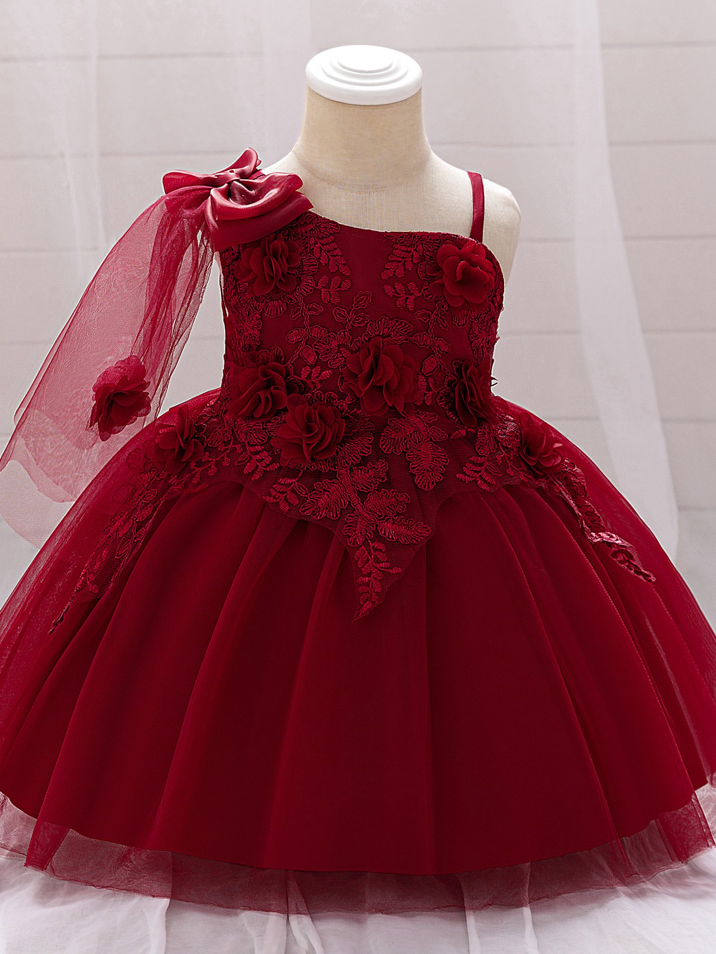 Shein comercio exterior vestidos infantiles bebés banquete de cumpleaños de año nuevo lavar vestidos irregulares tirantes vestidos extranjeros image 6