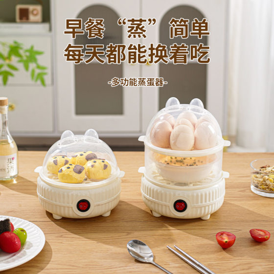 Egg Steamer Egg Boiler Automatic Power Off Household Small 1 Person Mini Breakfast Machine Dormitory Multifunctional Egg Artifact