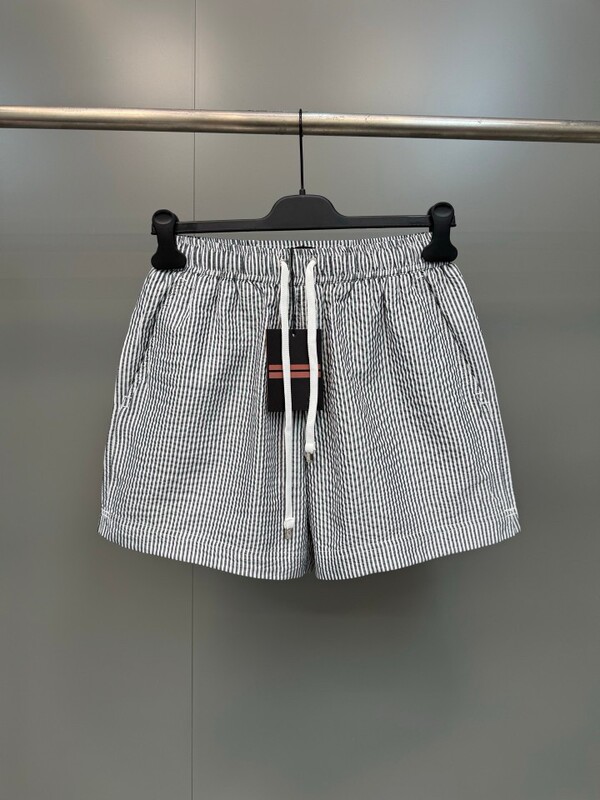 Zeg Men's Old Money Style 26 Spring/Summer New Navy Blue Striped Seersucker Casual Versatile Printed Straight Shorts Zeg Men's Old Money Style 26 Spring/Summer New Navy Blue Striped Seersucker Casual Versatile Printed Straight Shorts