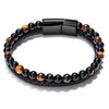 Men's organic bracelet natural stone, leather jewelry, accessory, European style