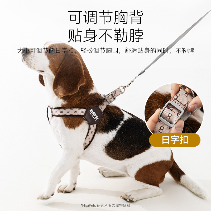 Transfronterizo simple y transpirable y cinturón de pecho ajustable para mascotas cuatro estaciones para caminar con cuerda de tracción de pecho y espalda
