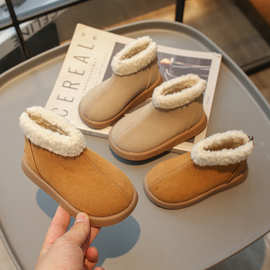 儿童雪地靴2023冬季新款女童棉靴男童加绒加厚靴子保暖毛毛宝宝鞋