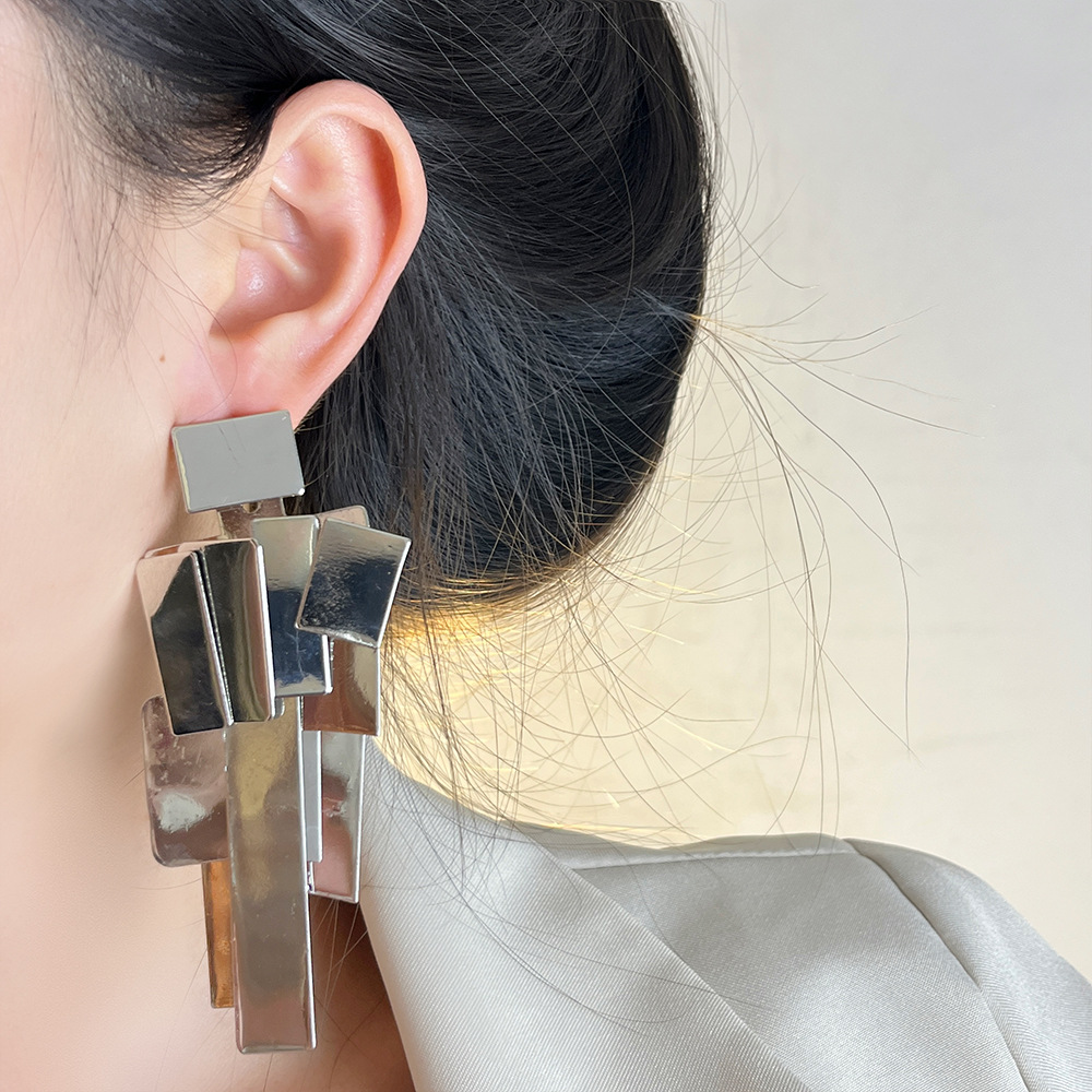 Alloy Ear Needle Material 1 Pair Casual Elegant Lady Geometric Plating Alloy Drop Earrings