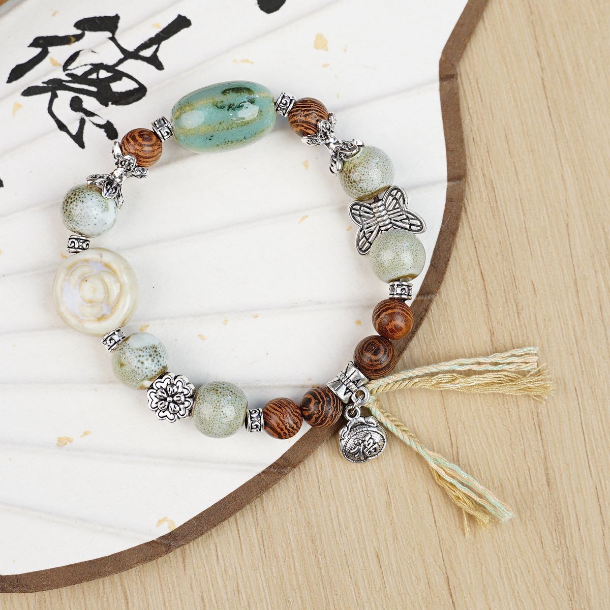 Jingdezhen pulsera de cerámica de verano mujer alta sensación galletas serie de gatos nicho diseño universal pulsera alta sensación