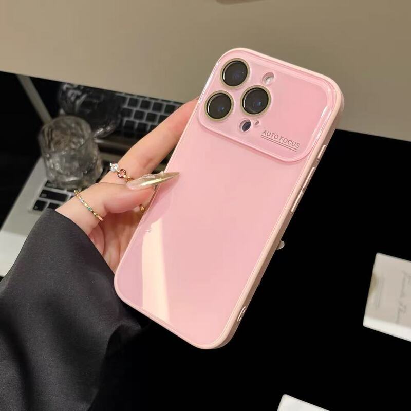 糖果色大视窗玻璃壳适用iPhone16promax苹果15手机壳14大视窗13女|undefined