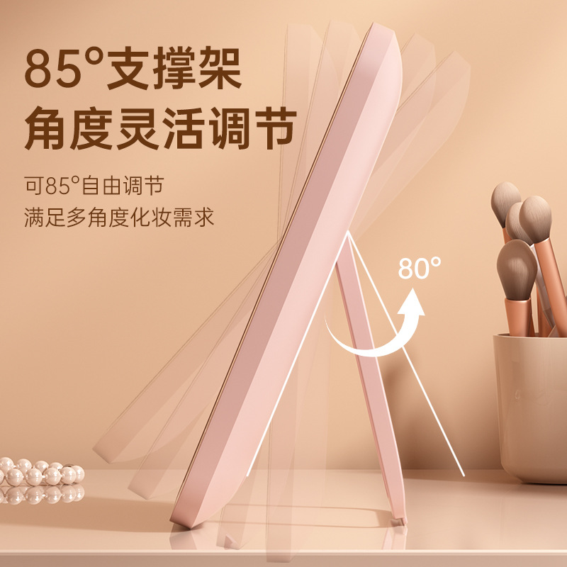 Escritorio LED espejo de maquillaje con luz USB recargable escritorio vestidor espejo estudiante dormitorio portátil plegable espejo de maquillaje