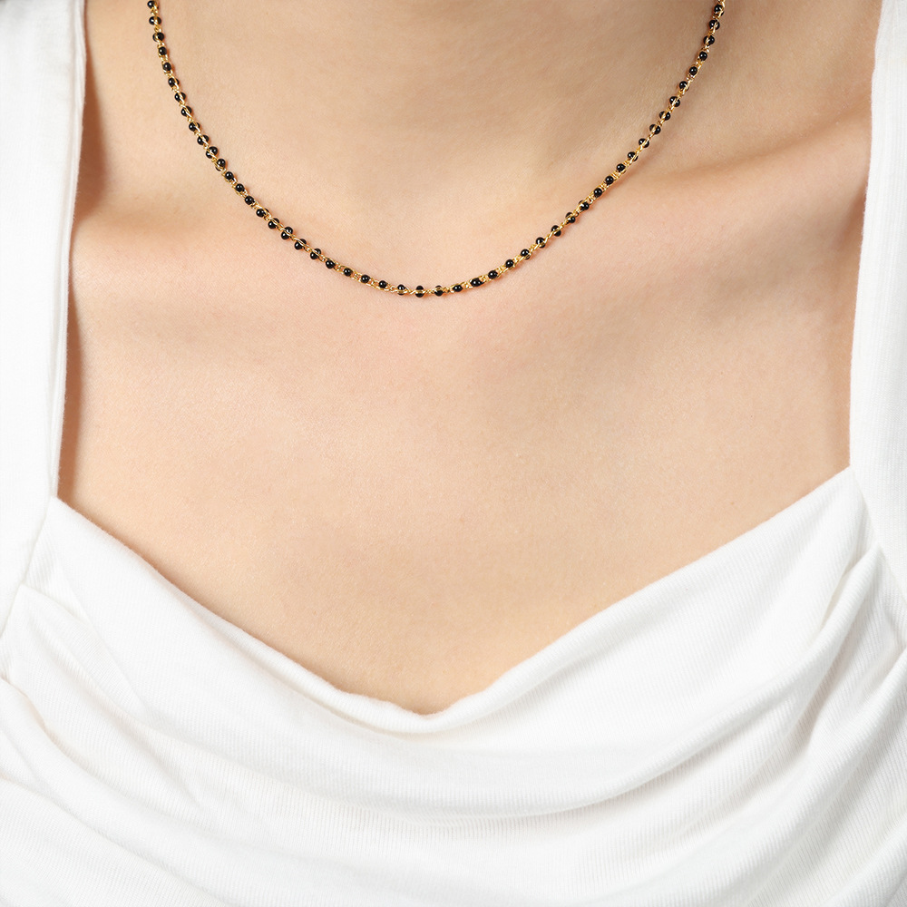 Luz de lujo personalidad nicho color eje colorido goteo collar de aceite de titanio acero todo fósforo de hadas temperamento pulsera joyería de moda para las mujeres