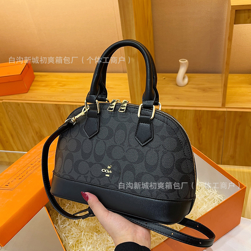 2025新款欧美时尚印花手提包通勤大容量贝壳包单肩斜挎女包包bags|undefined