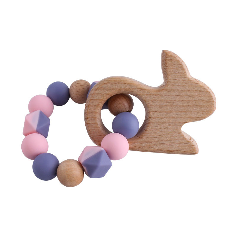 Nueva DIY creativo de dibujos animados haya animal juguete mordedor infantil unicornio pulsera silicona color mezclado