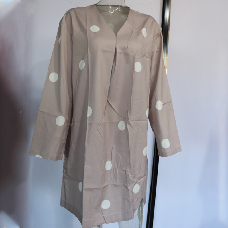 Women's V-neck double pocket large size print casual beach dress