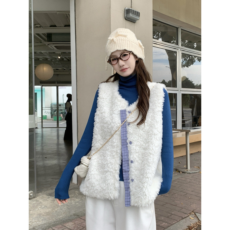 2025 Autumn and Winter Layered Polar Fleece Outer Vest for Women