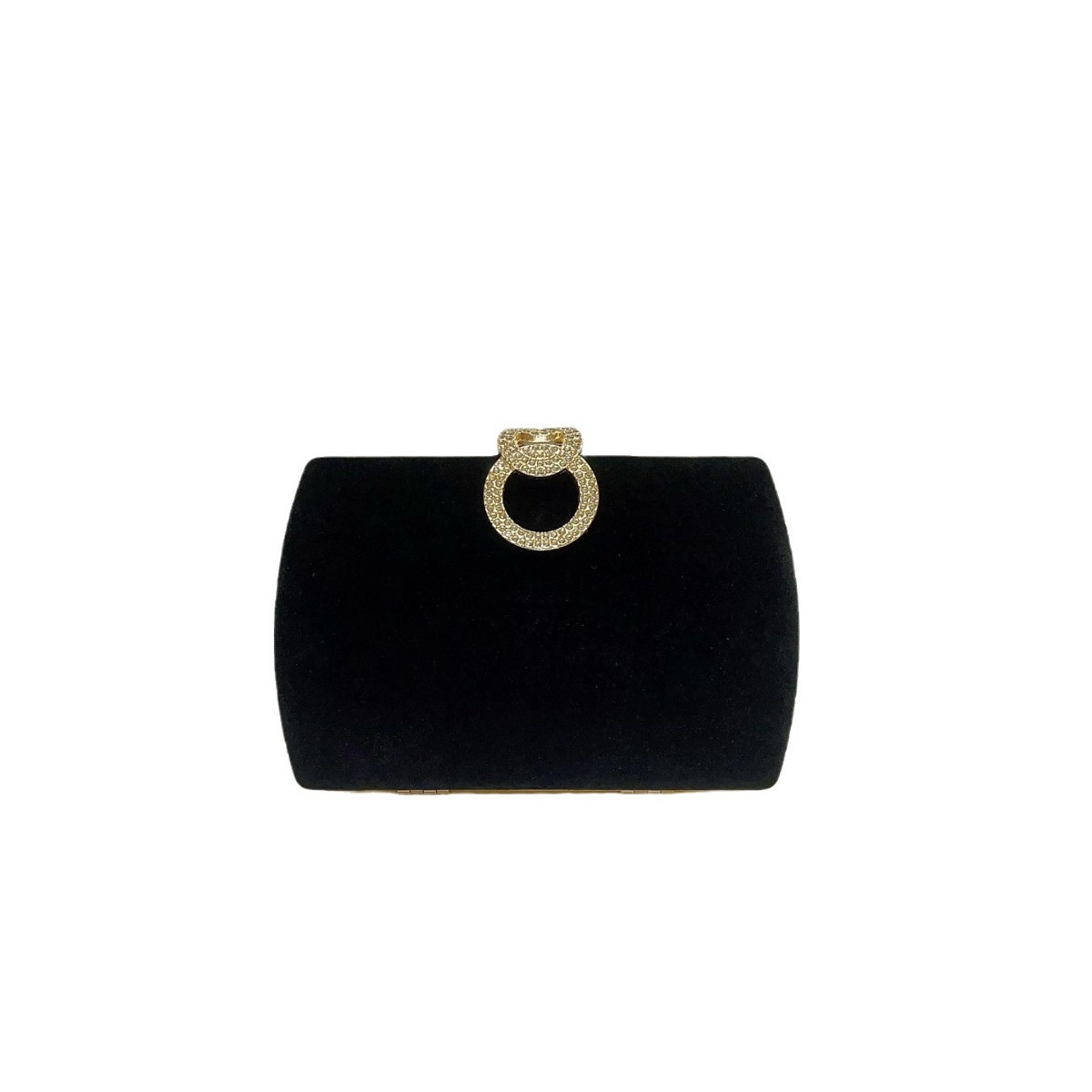 Cross-Border New Banquet Bag Rhinestone Buckle Evening Bag Velvet Clutch Chain Bag For Cheongsam And Formal Dresses - Thumbnail 5