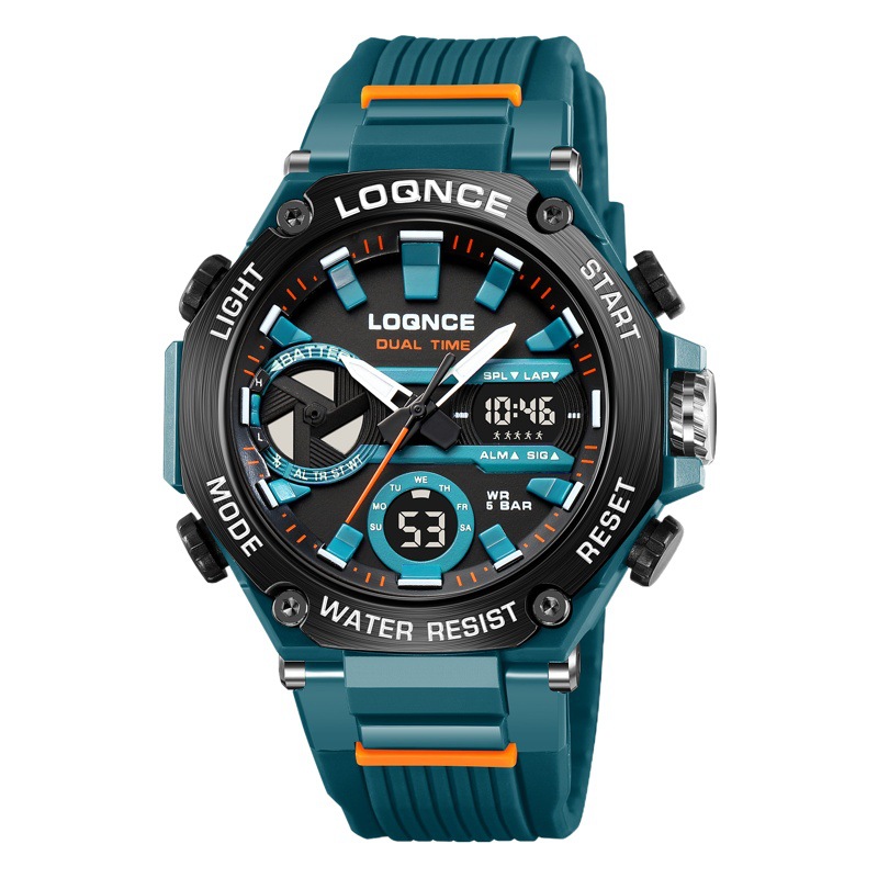 LOQNCE deportes colorido luminoso reloj electrónico impermeable reloj de estudiante multifuncional fresco octogonal Shell Cross-Border Watch