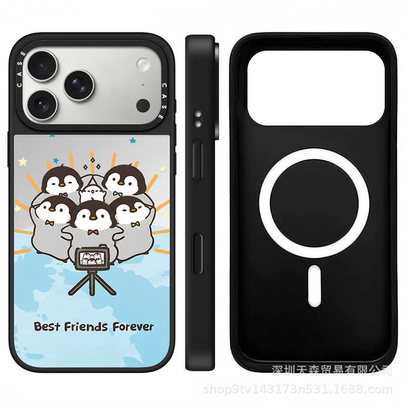 CASET联名企鹅呆小毛适用苹果iPhone17ProMax手机壳16潮牌14镜面|undefined