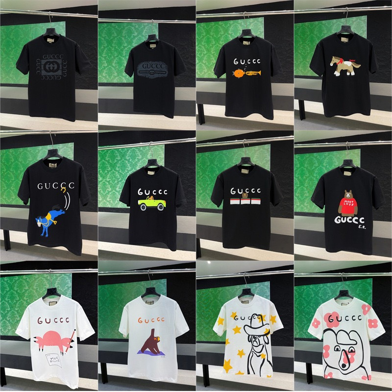 Cross-Border·Correct Version·High-End Version Luxury Trend g Brand 26 Summer New Pure Cotton Cartoon Series Short Sleeve T-Shirt Top Cross-Border·Correct Version·High-End Version Luxury Trend g Brand 26 Summer New Pure Cotton Cartoon Series Short Sleeve T-Shirt Top