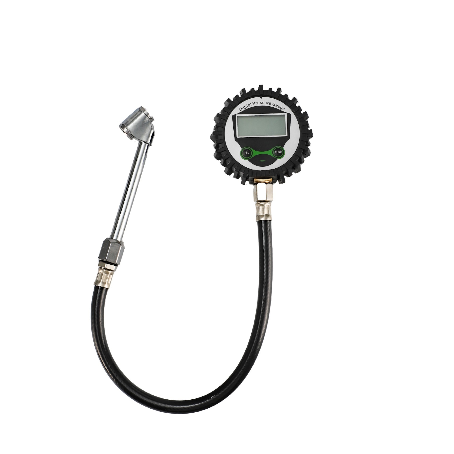 Car tire pressure gun inflating head, electric vehicle and motorcycle tire pressure gauge, inflating nozzle connector with digital display