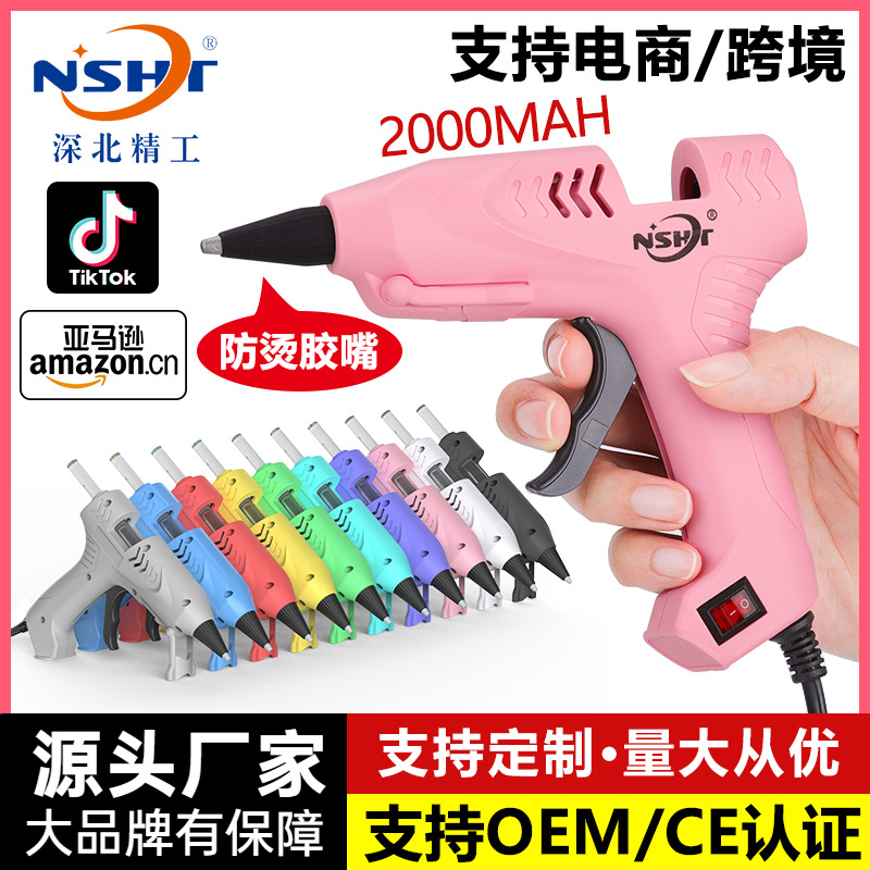 Pistola de pegamento termofusible con batería de litio, para uso transfronterizo en TEMU/TT y Amazon, fabricada a mano, de uso especial, directamente de fábrica, 100W, venta al por mayor del fabricante.