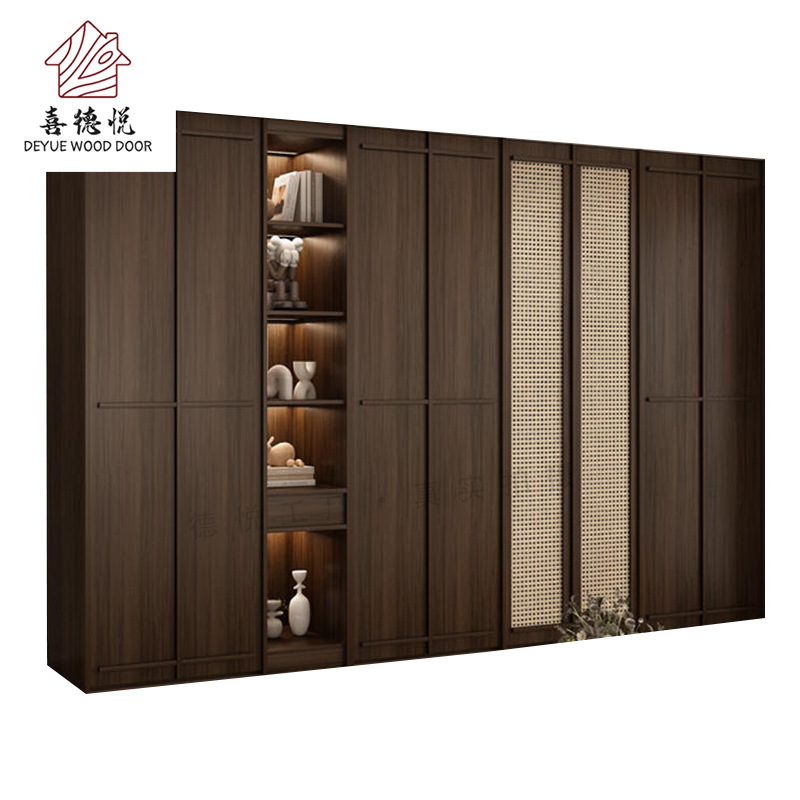 Middle -aged Wind Musical Wardrobe bedroom home rattan American…