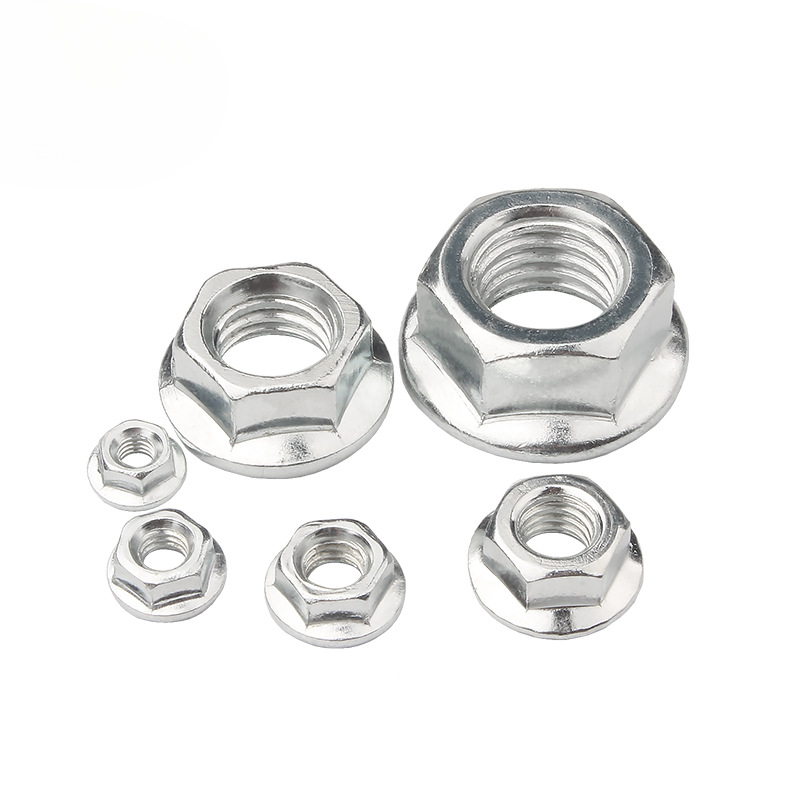 铁镀锌法兰螺母六角防滑防松带垫齿螺丝帽M3M4M5M6M8M10M12M14M16