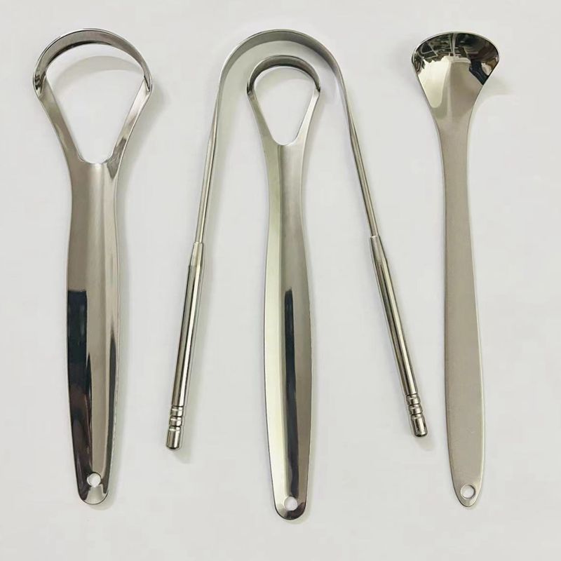 Stainless steel U-shaped tongue scraper, tongue cleaning oral care tool, rose gold U-shaped tongue cleaning device