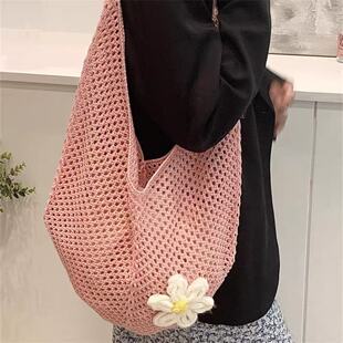 Large-Capacity Bag for Women 2025 New Versatile One-Shoulder Seaside Vacation Beach Bag Woven Straw Commuter Tote Bag