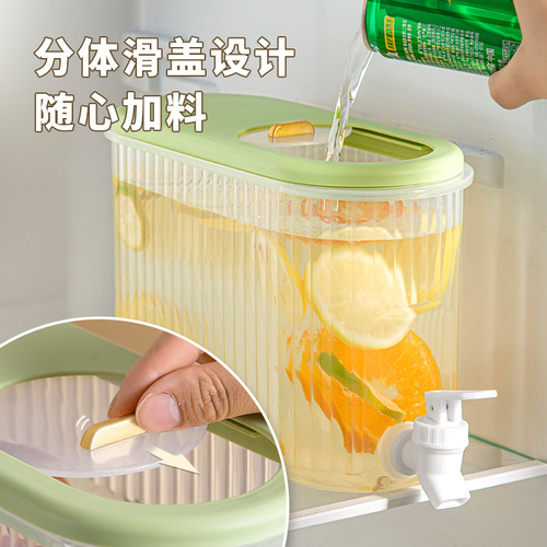 9WOR冰箱冷水壶带龙头家用大容量耐高温凉杯水果茶冷饮果汁可乐桶