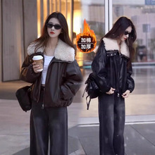 2025新款皮衣外套女加棉加厚秋冬季韩版宽松显瘦休闲保暖机车服潮
