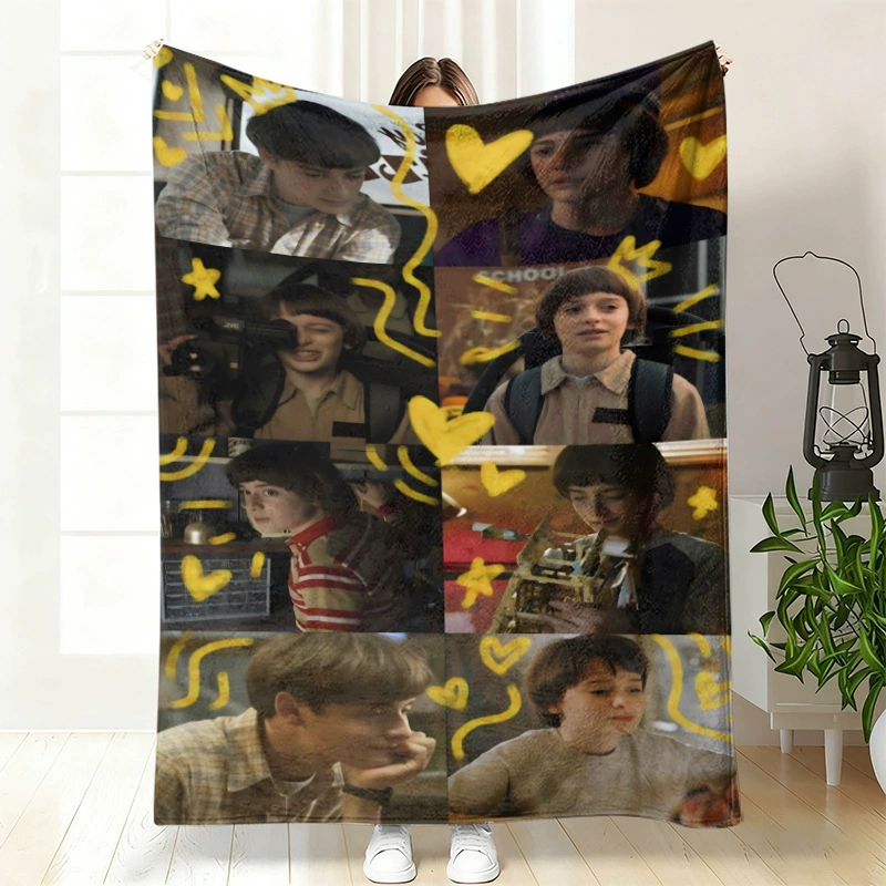 Плюшевая флисовая плед-одеяло BylerCP (в стиле Stranger Things), мягкий для отдыха, 70×100–150×200 см