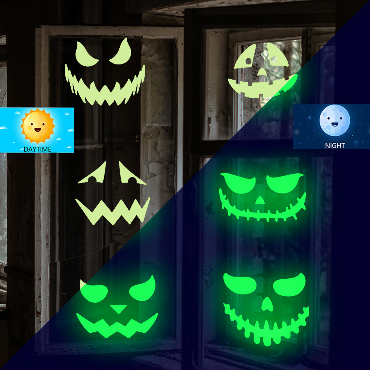 Glow In The Dark Halloween Wall Stickers For Home And Store Decor_voghion.com