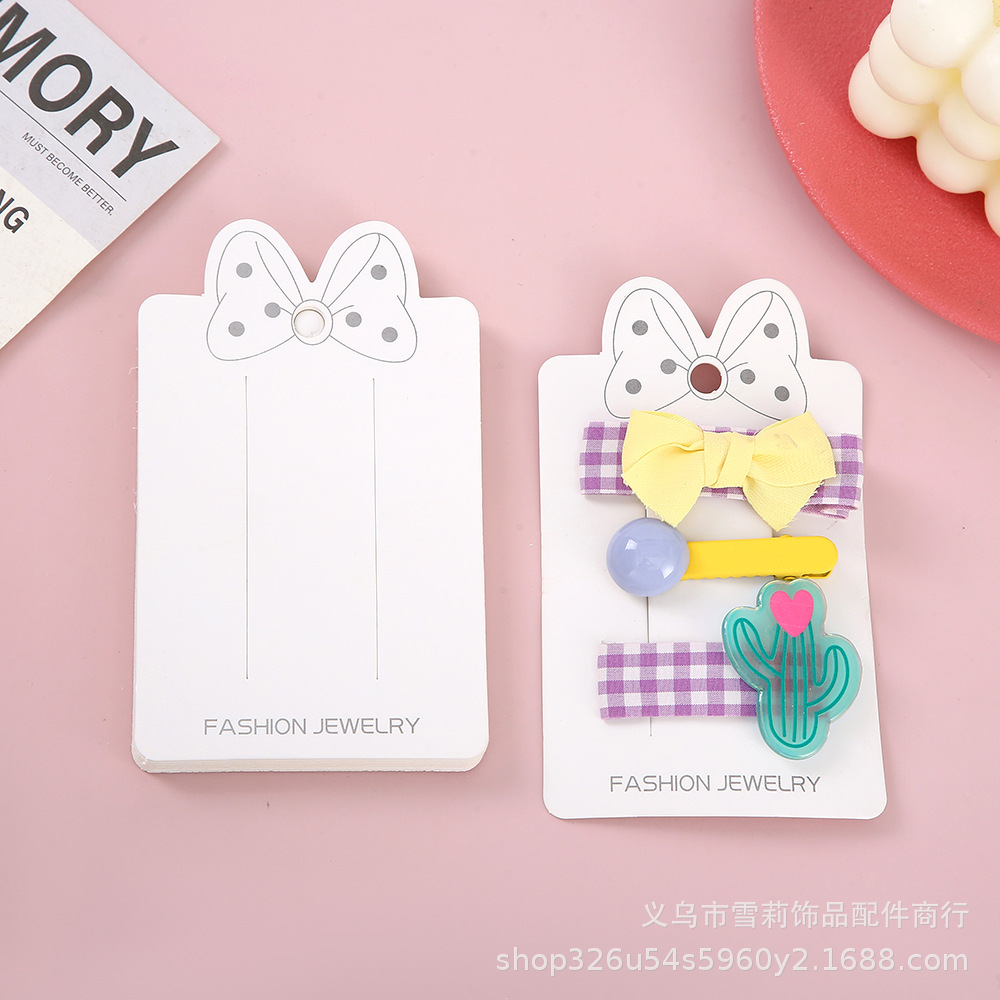 发夹卡纸可爱韩版DIY手工饰品包装卡片新款宝宝发饰bb夹卡头厂家
