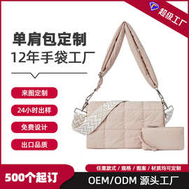 跨境工厂定制蓬松轻便棉服包女秋冬新款潮百搭手提包小清新单肩包