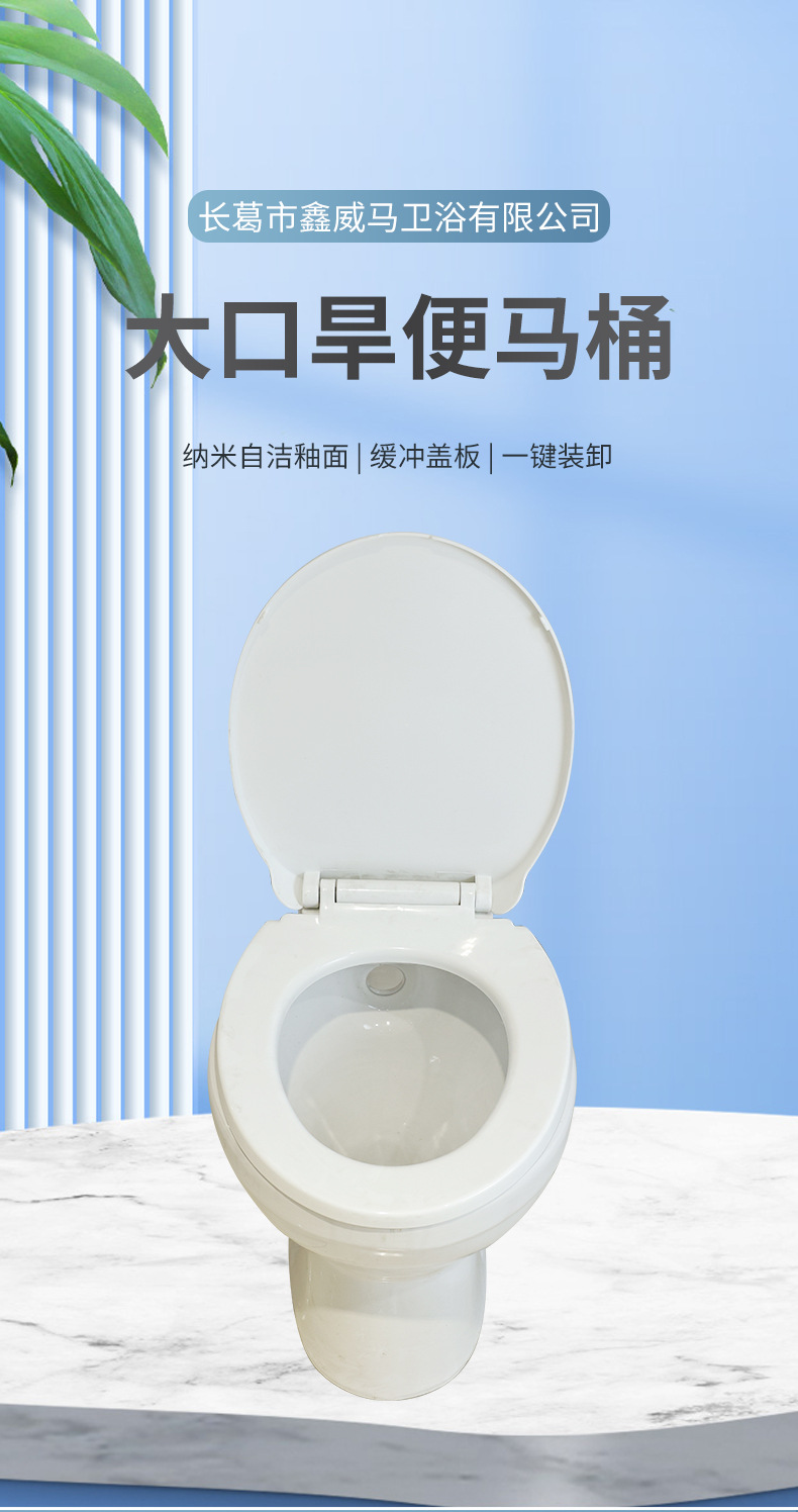 In rural areas, household ceramic toilets that do not require flushing, wide-mouth dry toilets, and squat toilets have been transformed into sitting toilets full figure