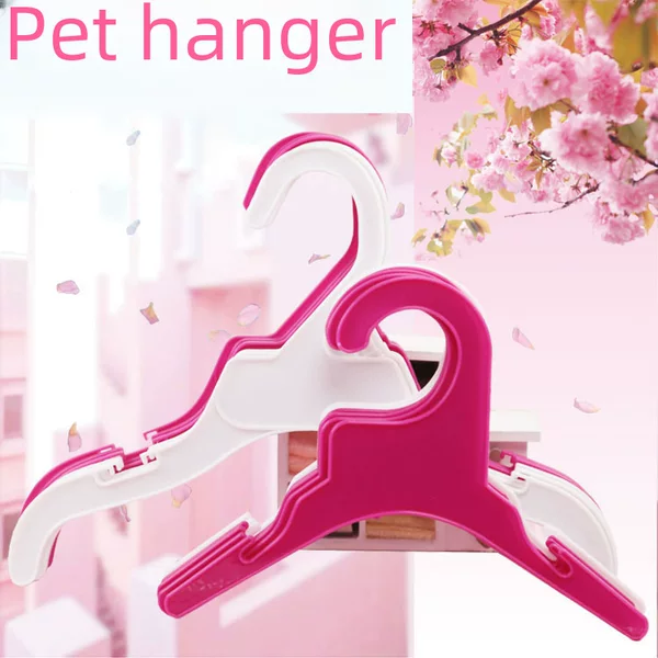 Factory Direct Sales Dog Cat Pet Plastic Clothes Rack Rose Red Children's Small Clothes Hanger Wholesale Cute