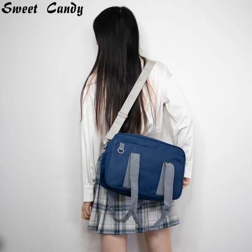 Japanese orthodox basic JK uniform bag college style one-shoulder portable commuter cloth bag school canvas bag student bag