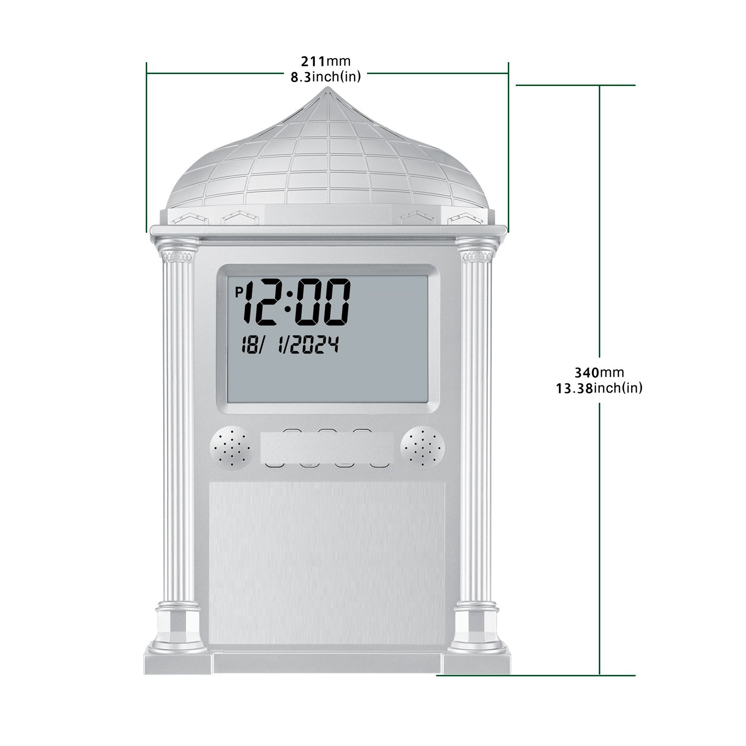 FAJ-118 настольный или настенный аккумулятор USB-разъем двойного назначения ЖК-дисплей цифровой вечный календарь серебристый
