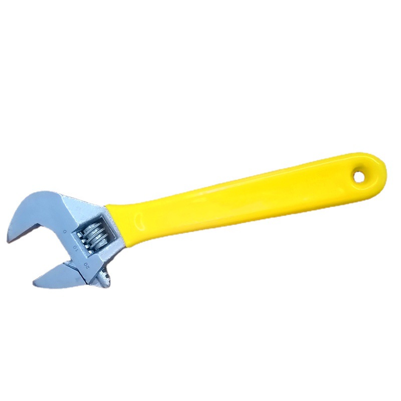 Llave ajustable aislada con revestimiento de plástico genuina para venta al por mayor, llave ajustable multifuncional de 12 pulgadas con mango de plástico para electricista.