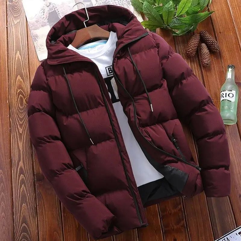 2024 Winter Warm Thick Men's Jacket Casual Parkas Hoodie Cotton