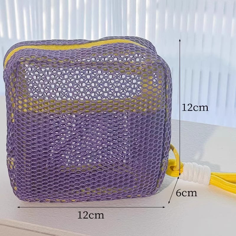 ドーパミン豆腐バッグミニメッシュポータブルトラベルトイレタリー化粧品収納バッグメイクアップバッグメッシュ雑貨バッグ|undefined