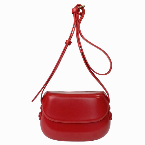 2024 summer new Korean retro ins red saddle bag crossbody small bag women's versatile simple mobile phone bag