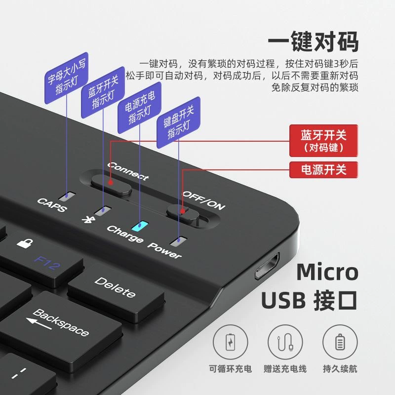Wireless Bluetooth Keyboard Set, Universal Tablet Compatibility, Compact Mouse & Multi-Color Options