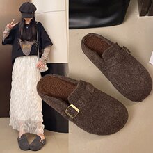 ���^����ЬŮ2025�ﶬ�¿�ƽ���ӽqëë��Ь��ů�⴩����Ь���l