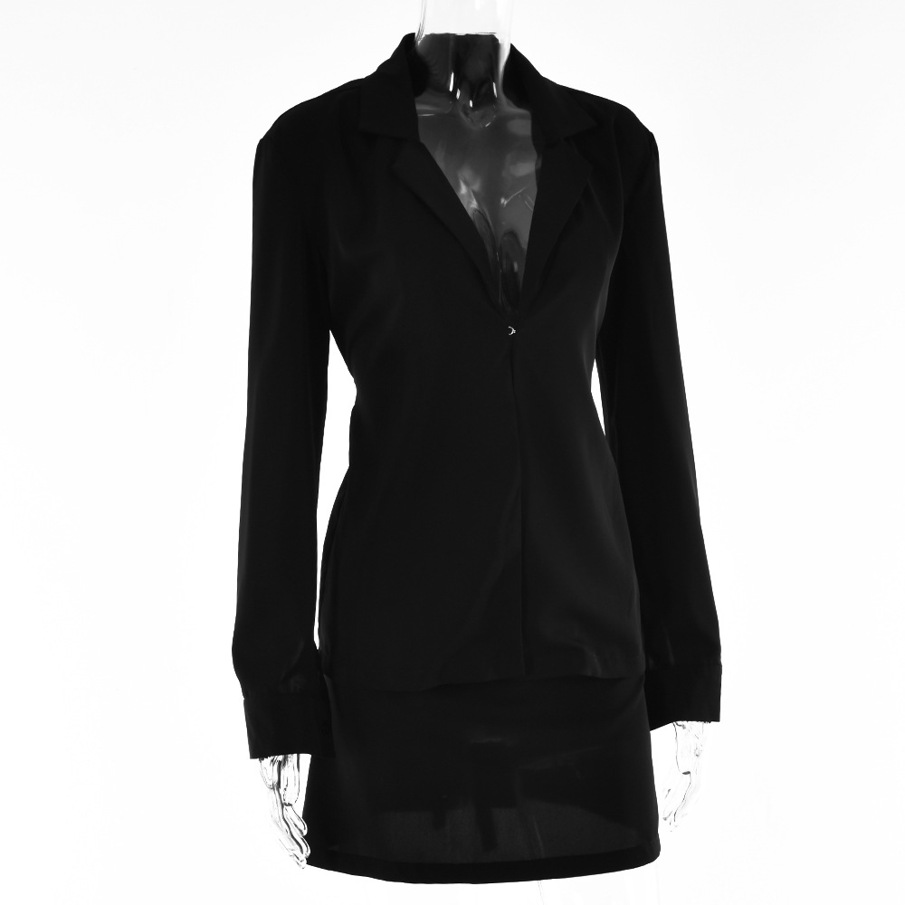 Nuovo abito estivo in tinta unita da donna sexy OL maturo hot girl cardigan con bottoni e gonna a vita alta_voghion.com