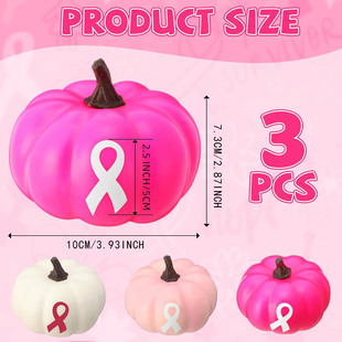 Artificial Pumpkin Rose Red Foam Pumpkin with Pink Ribbon Pattern White Ghost Bow Pumpkin Ornament