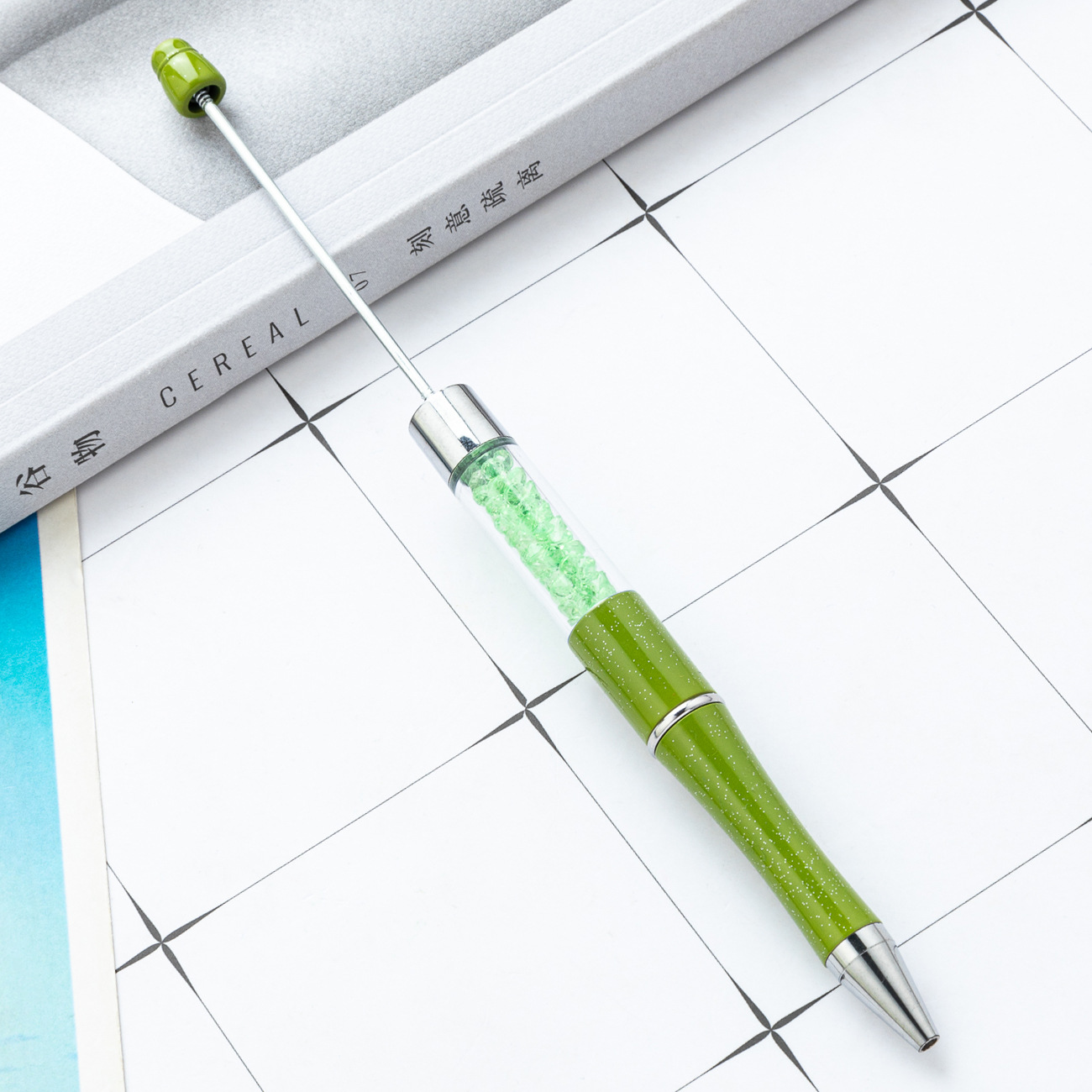 Bolígrafo con cuentas de cristal de bricolaje bolígrafo con cuentas de plástico giratorio multicolor bolígrafo de regalo publicitario creativo al por mayor